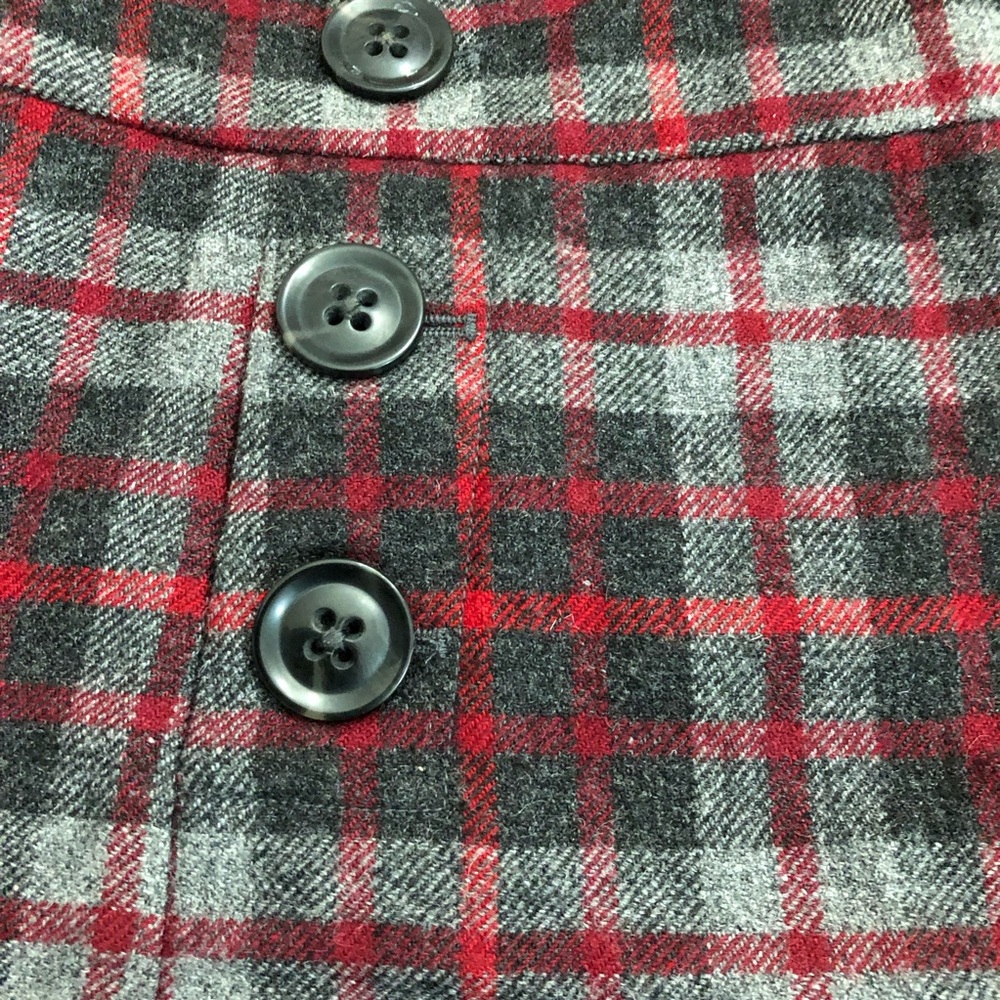 Y2K Tartan Plaid Wool Academia Mini Skirt Size 2 - Picture 4 of 12